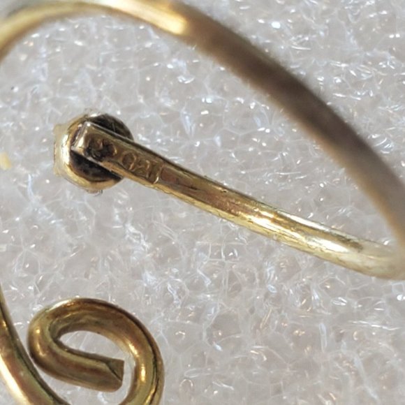 Vintage Gold Sterling Silver Wrap Ring Spiral Adjustable Boho Size 4.5 To 7 - Picture 15 of 17